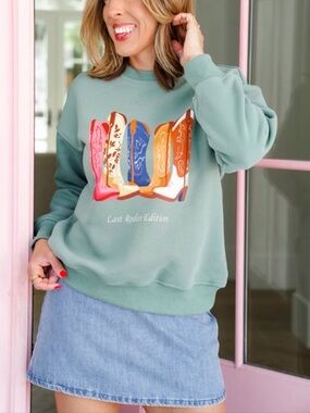 Mint Green 'Last Rodeo Edition' Graphic Sweatshirt